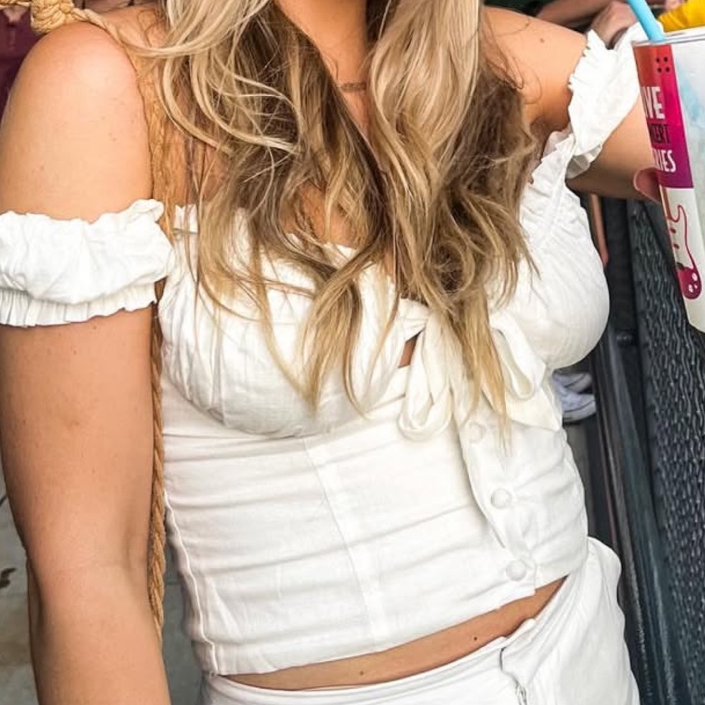 Princess Polly White Off-Shoulder Blouse